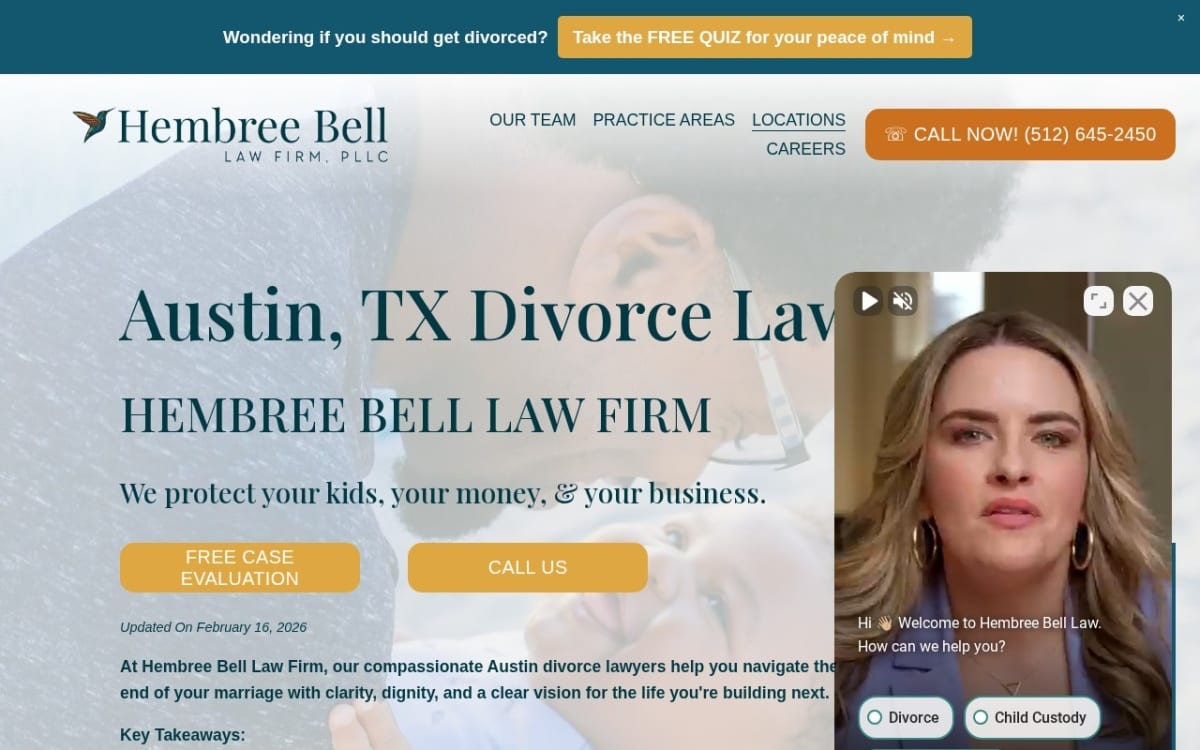 Hembree Bell Law Firm family lawyer website homepage