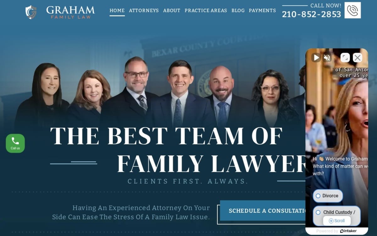 Graham Family Law family lawyer website homepage