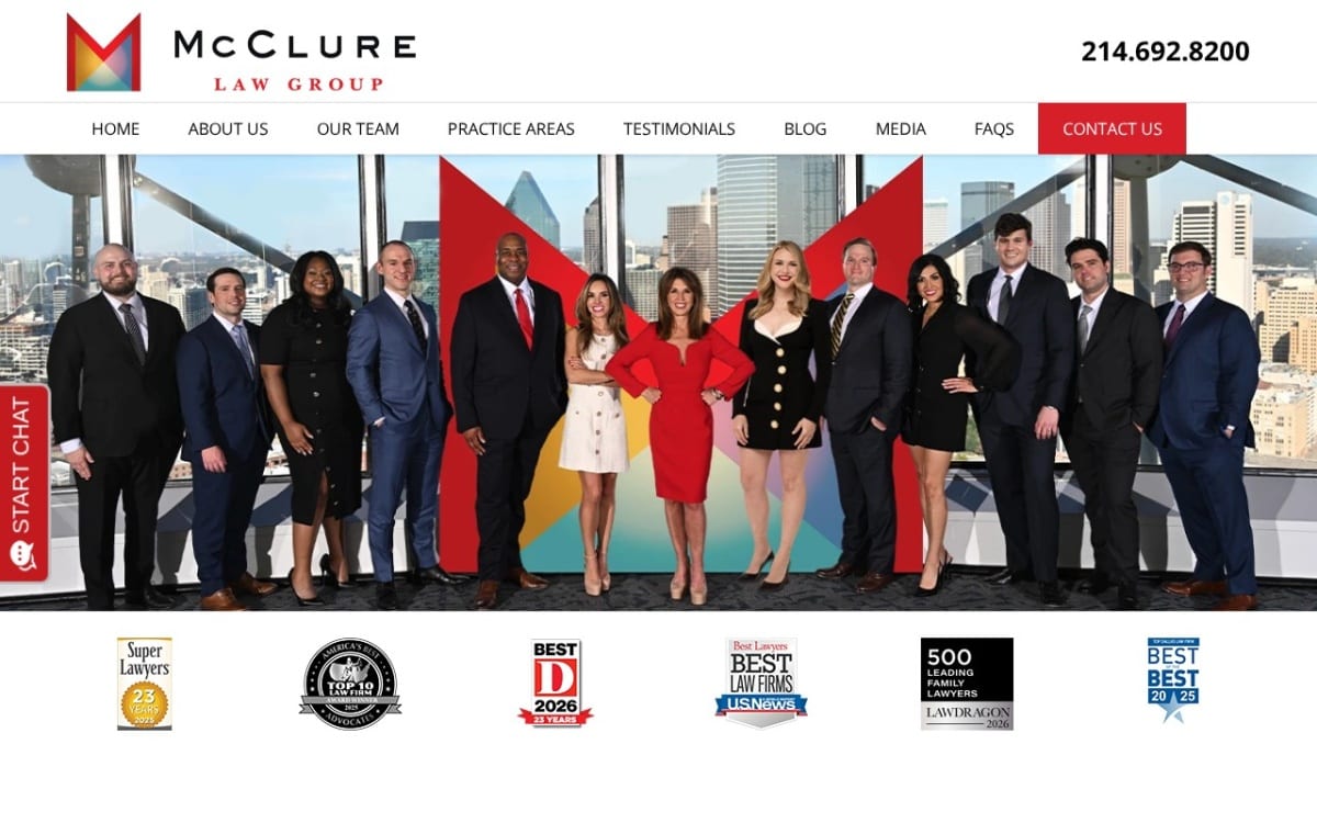 McClure Law Group family lawyer website homepage