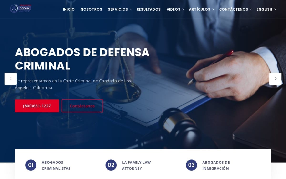 Progresso Legal Group, P.C. family lawyer website homepage