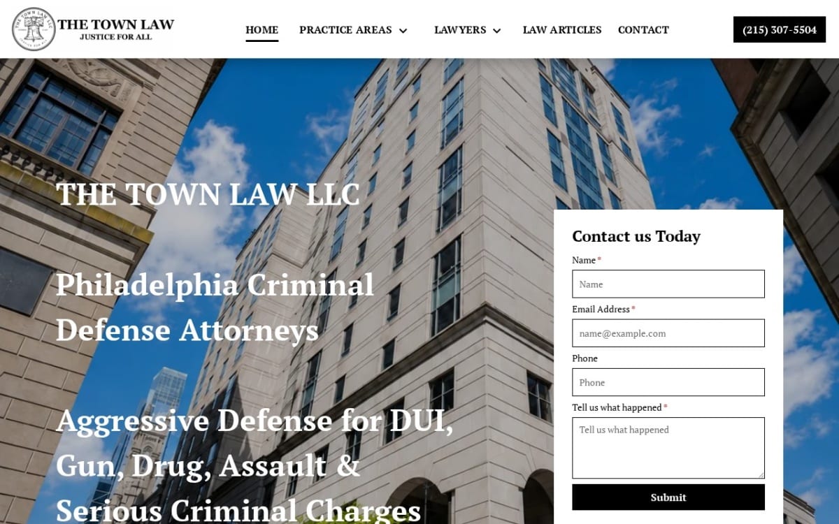 The Town Law LLC family lawyer website homepage
