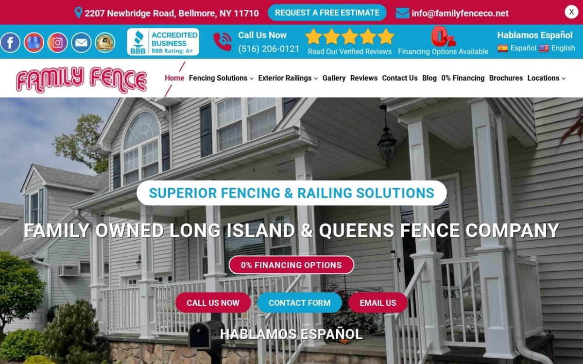 Family Fence - Long Island Fence Company fence company website homepage