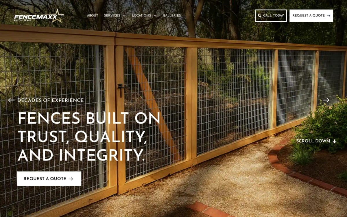 FenceMaxx fence company website homepage