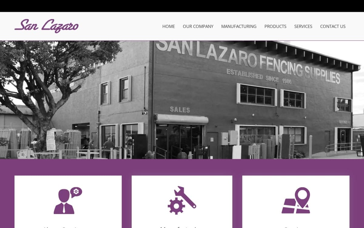 San Lazaro Fencing Supplies, Inc. fence company website homepage