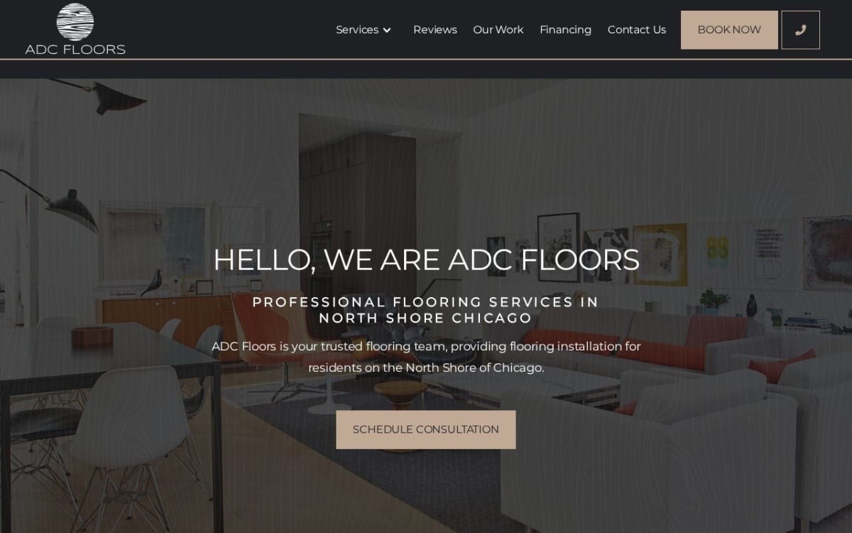 ADC Floors flooring website homepage