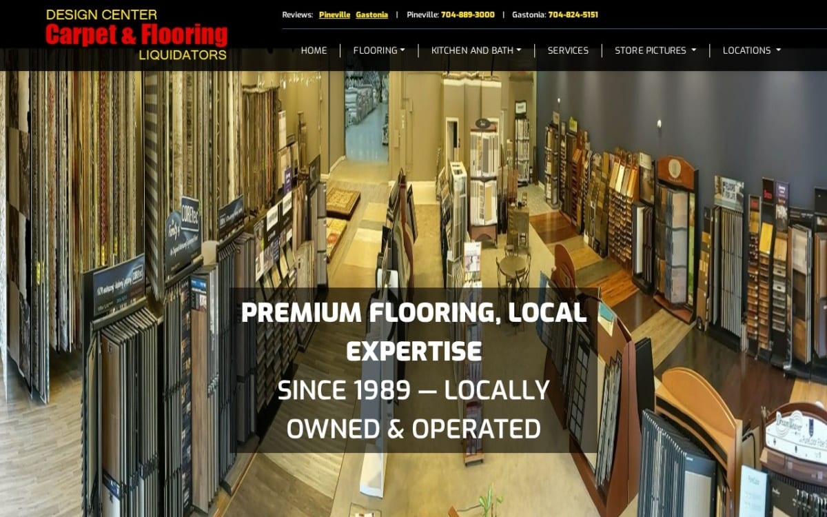 Carpet & Flooring Liquidators flooring website homepage