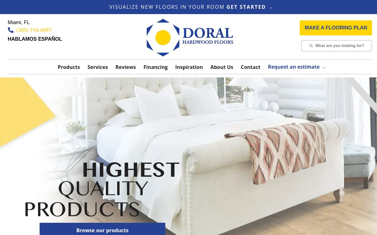 Doral Hardwood Floor flooring website homepage