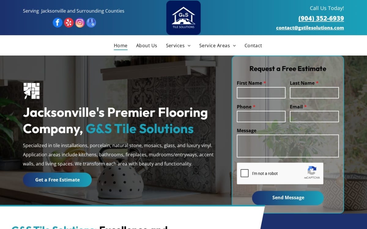 G&S Tile Solutions LLC flooring website homepage