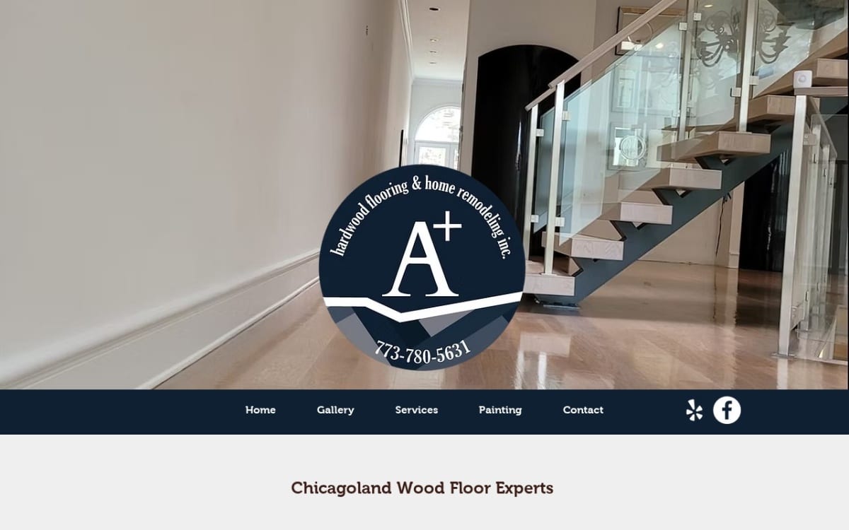 A+ Hardwood Flooring & Home Remodeling flooring website homepage