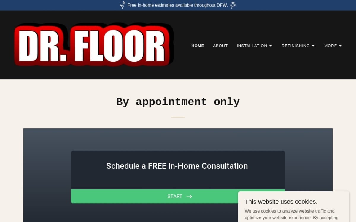 DR.FLOOR – Floor Installation & Restoration flooring website homepage
