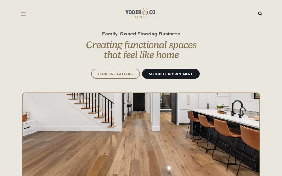Yoder & Co. Floors flooring website homepage