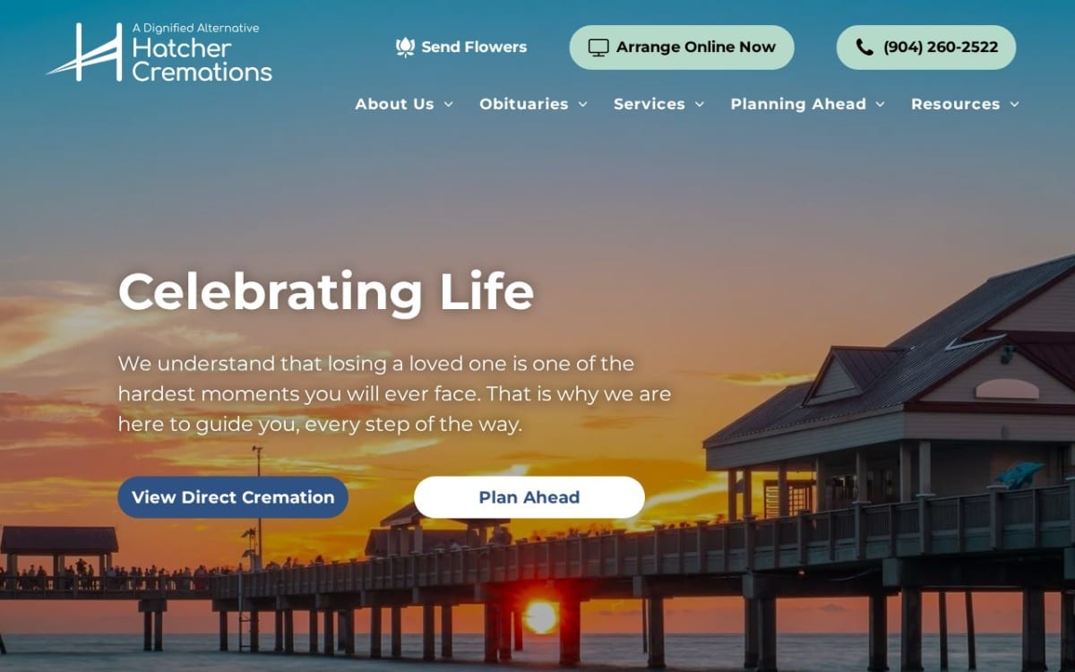 A Dignified Alternative - Hatcher Cremations funeral home website homepage
