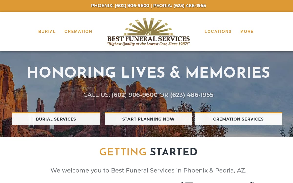 Best Funeral Services West Valley Chapel funeral home website homepage