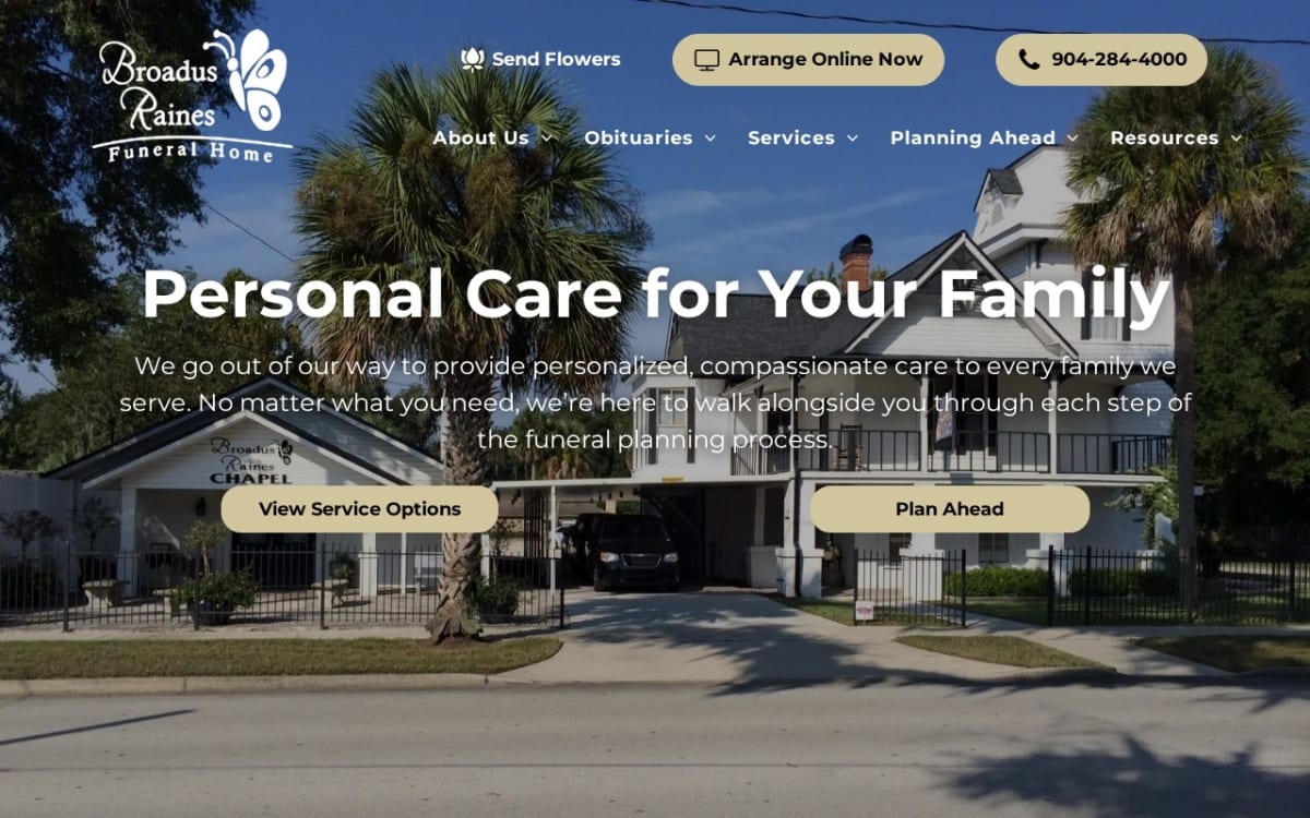 Broadus-Raines Funeral Home funeral home website homepage