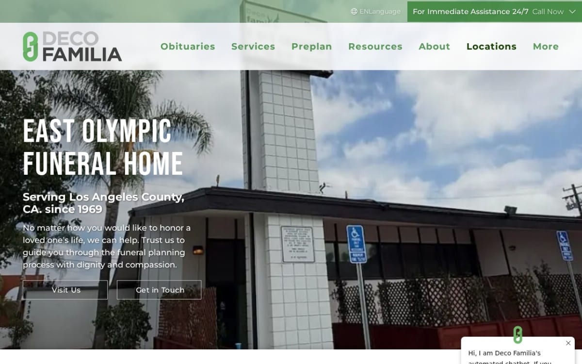 East Olympic Funeral Home funeral home website homepage