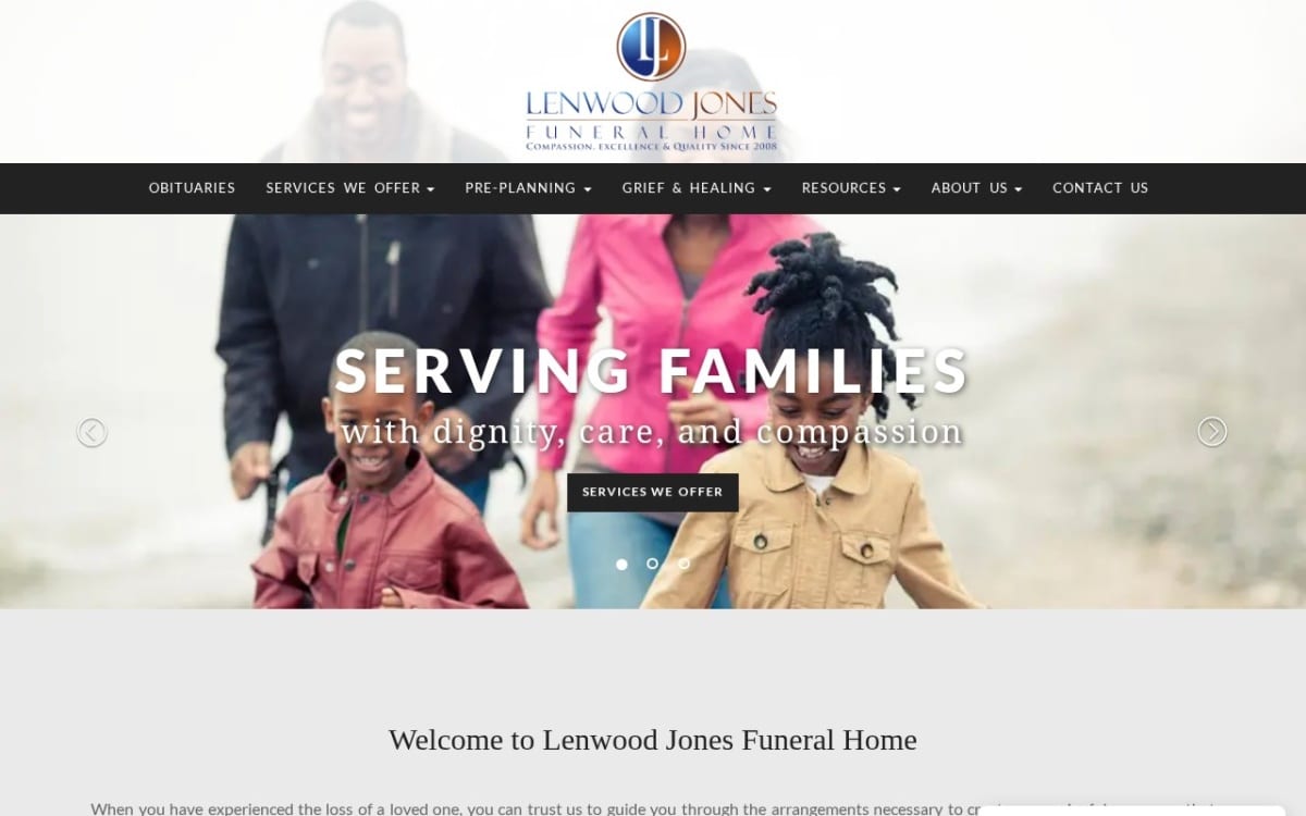 Lenwood Jones Funeral Home funeral home website homepage