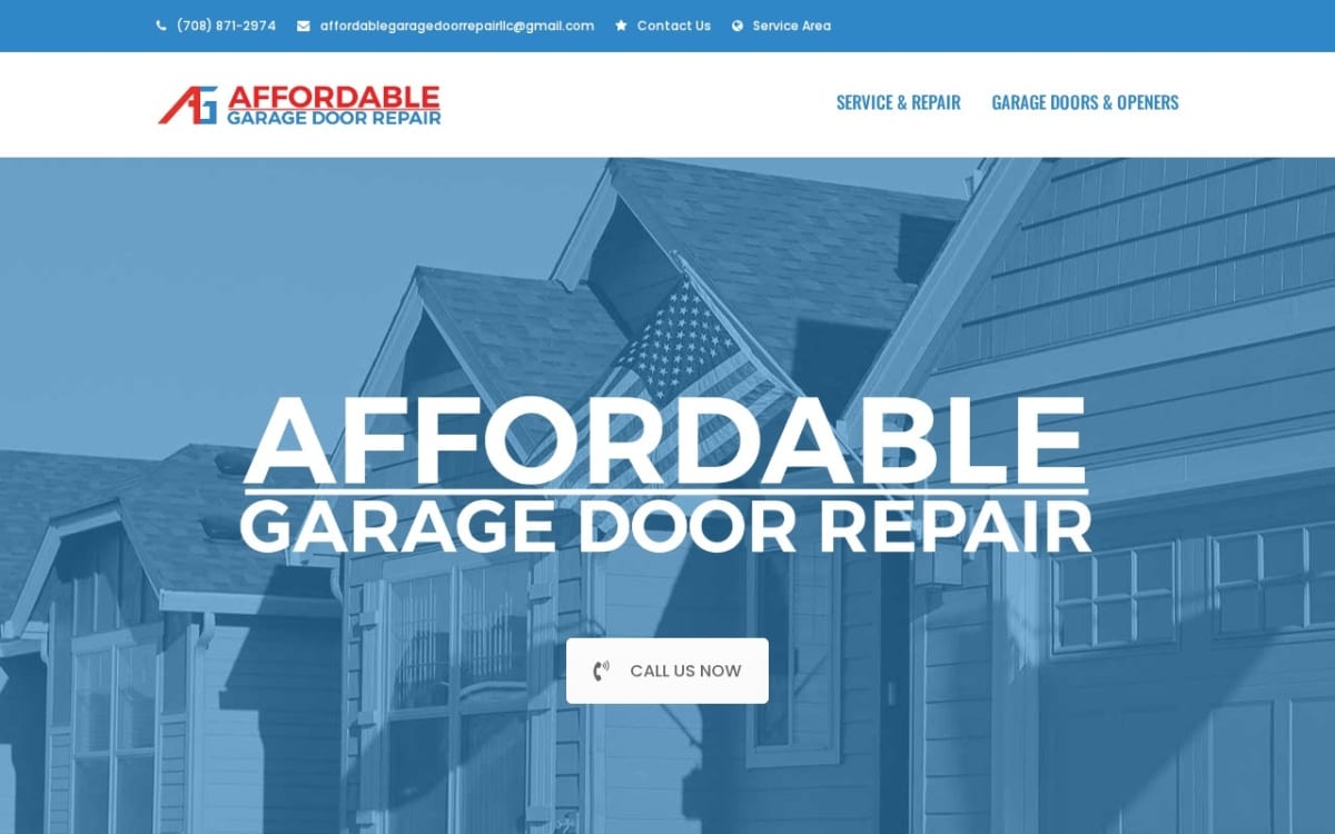 Affordable Garage Door Repair garage door company website homepage