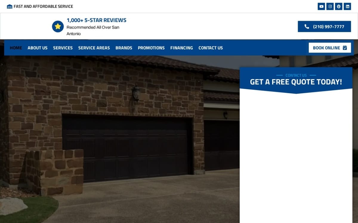 Mojo Garage Door Service garage door company website homepage