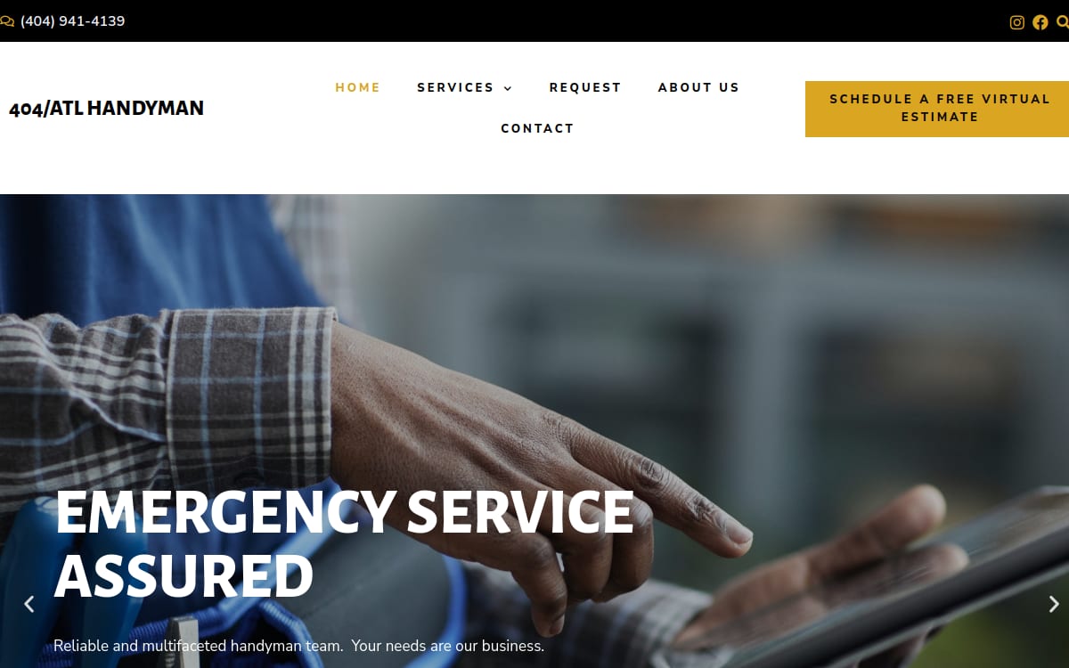 404/ATL Handyman handyman website homepage