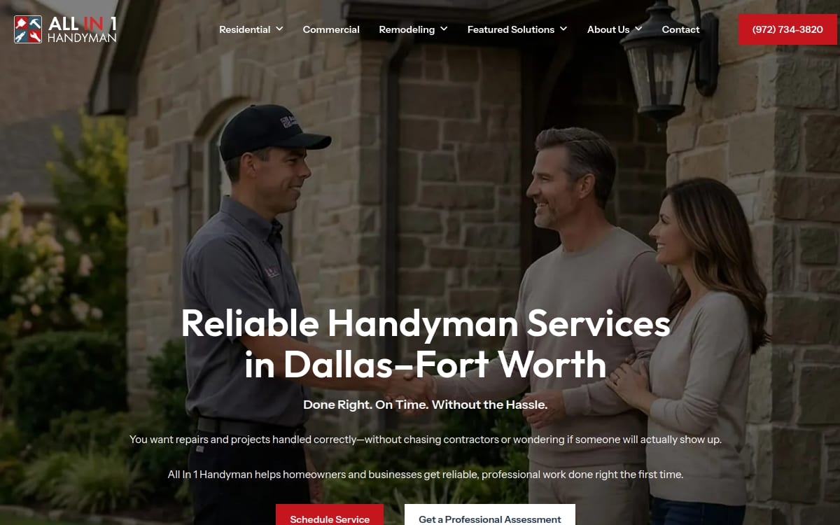 All in 1 Handyman handyman website homepage