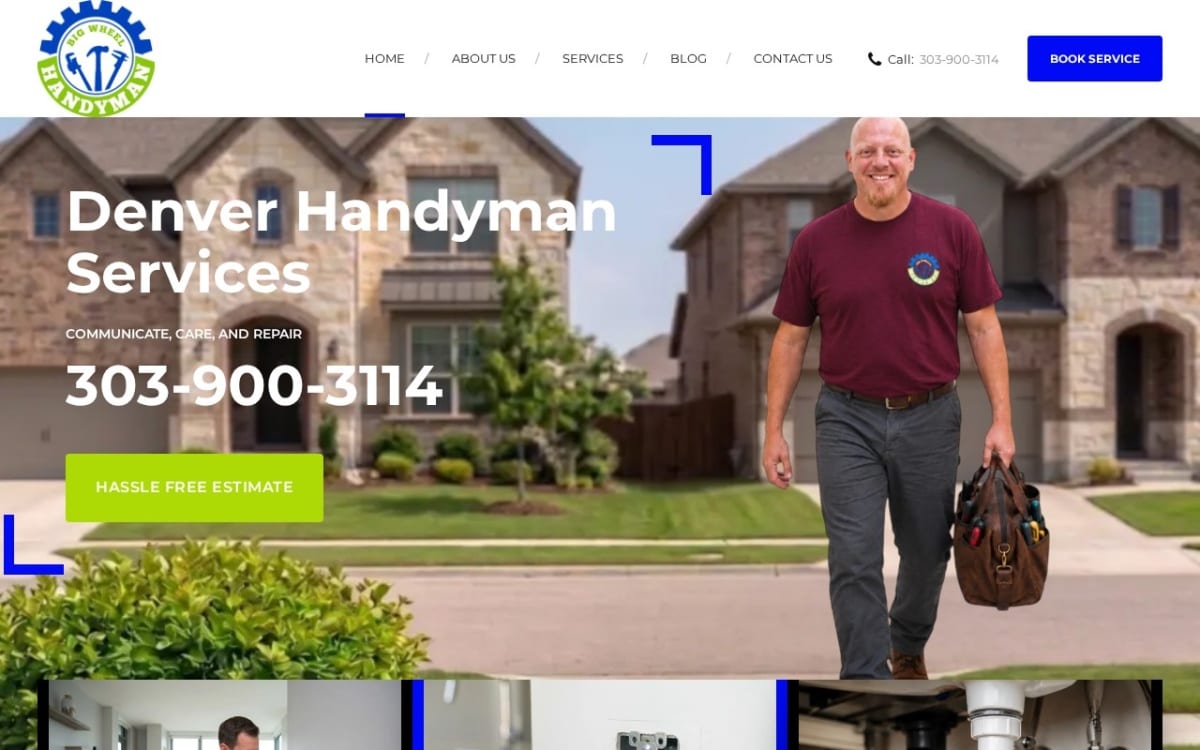Big Wheel Handyman, LLC handyman website homepage