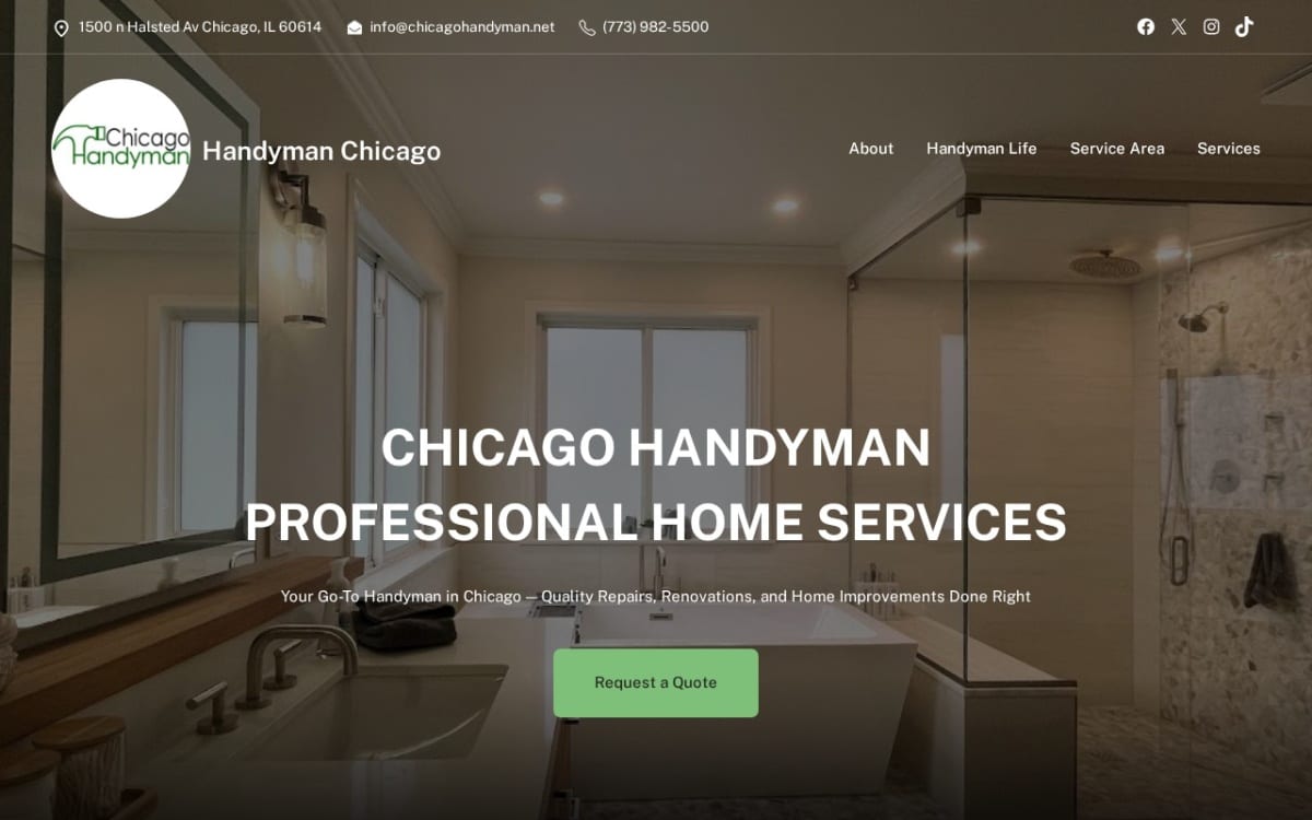 Chicago Handyman handyman website homepage