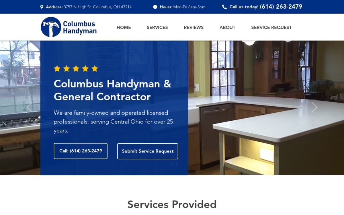 Columbus Handyman handyman website homepage