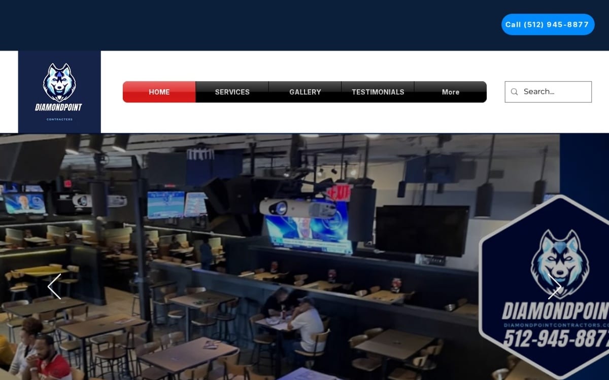 DiamondPoint Contractors handyman website homepage