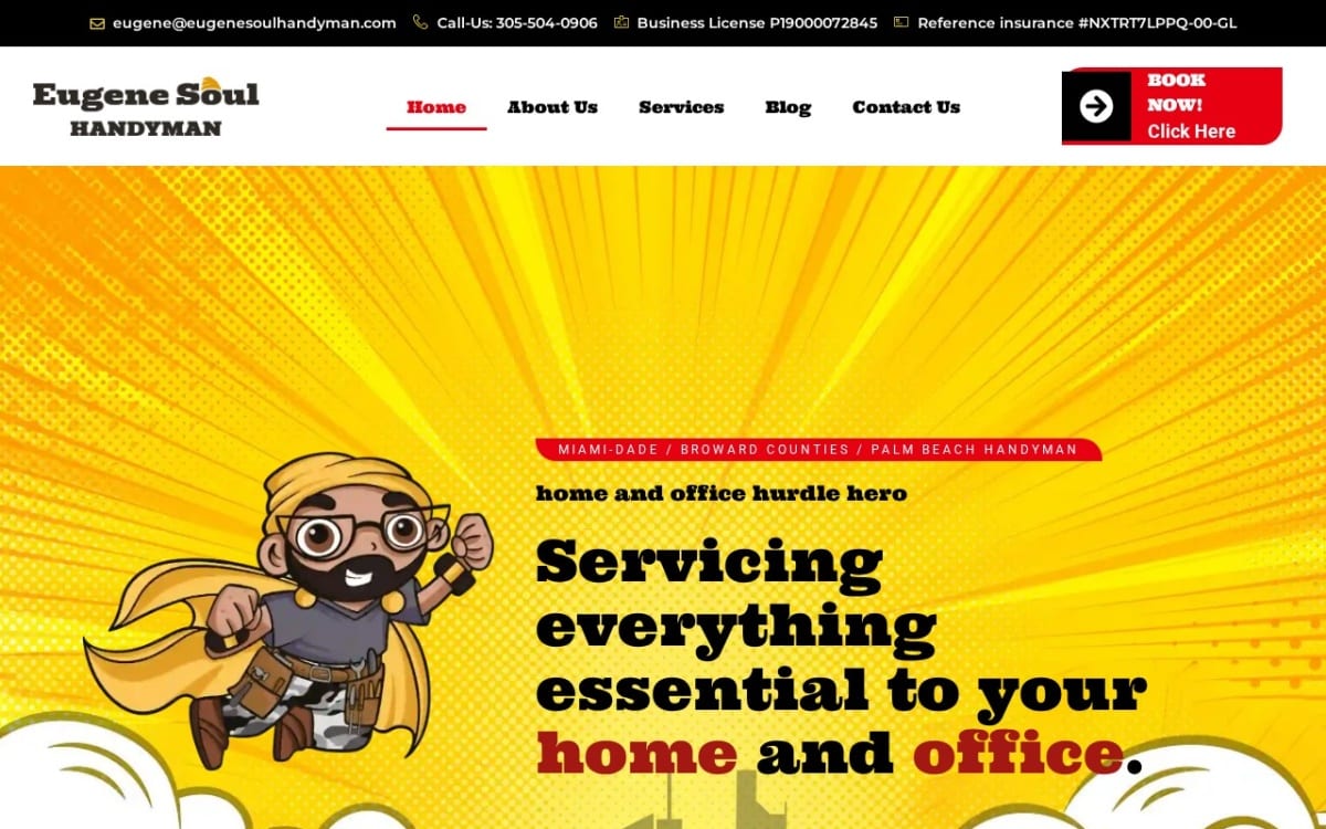 Eugene Soul Handyman Miami handyman website homepage