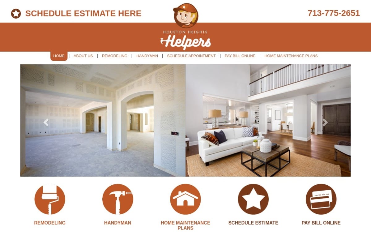 Heights Helpers Remodeling and Handyman handyman website homepage