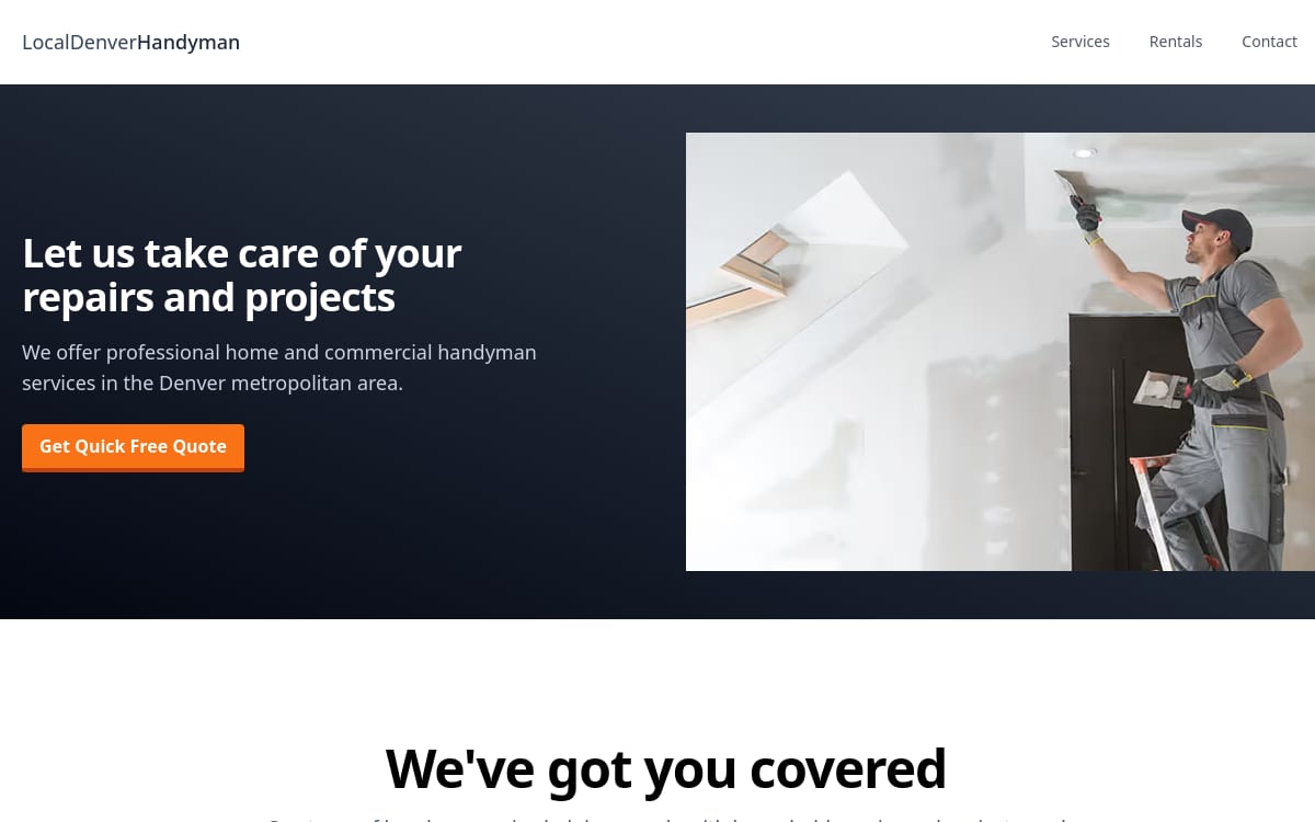 Local Denver Handyman handyman website homepage