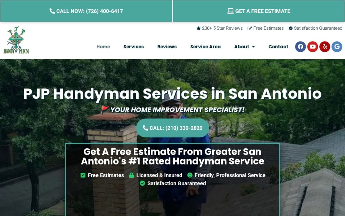 PJP HANDYMAN San Antonio tx handyman website homepage