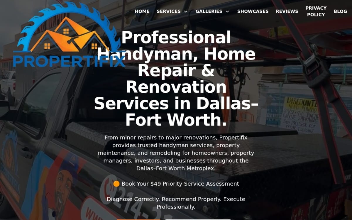 Professional Handyman, Home Repair & Renovation Services in Dallas–Fort Worth handyman website homepage