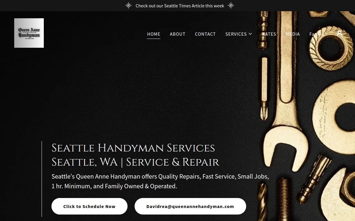 Queen Anne Handyman handyman website homepage