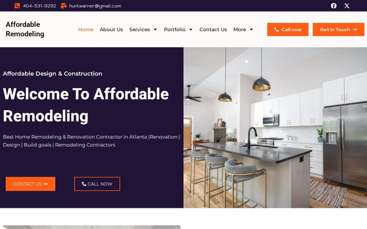 Affordable Remodeling home remodeling website homepage