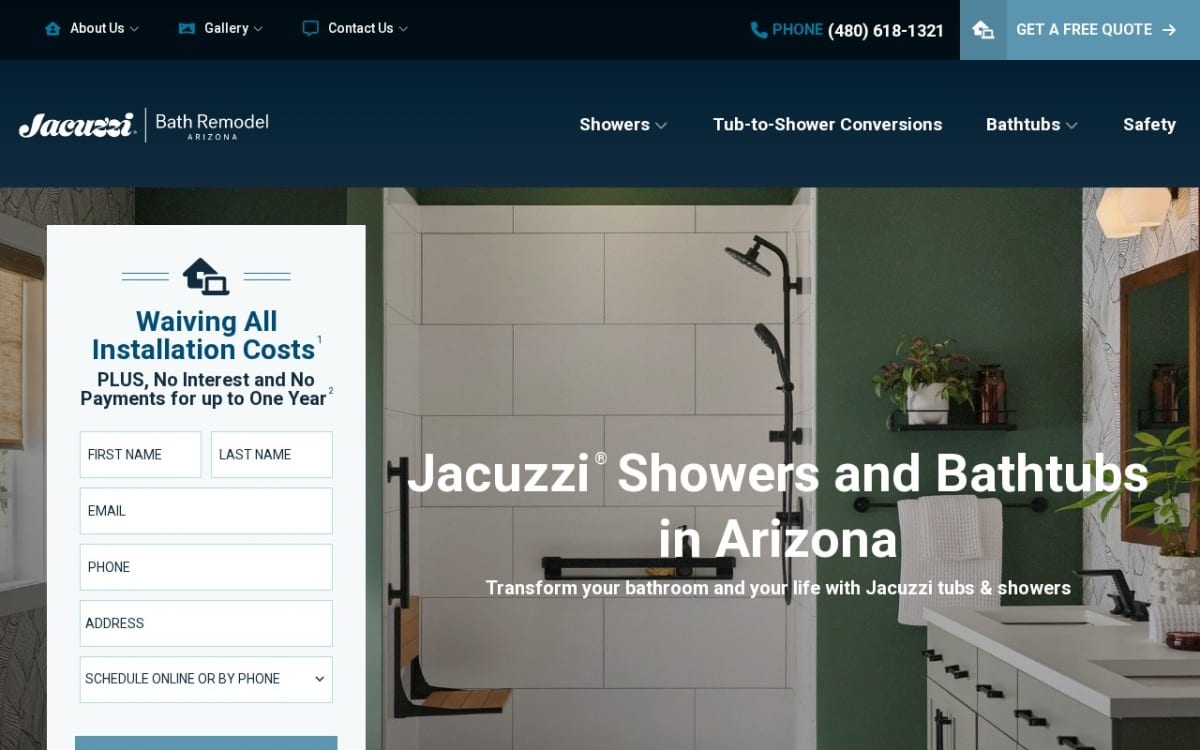 Jacuzzi Bath Remodel of Arizona home remodeling website homepage