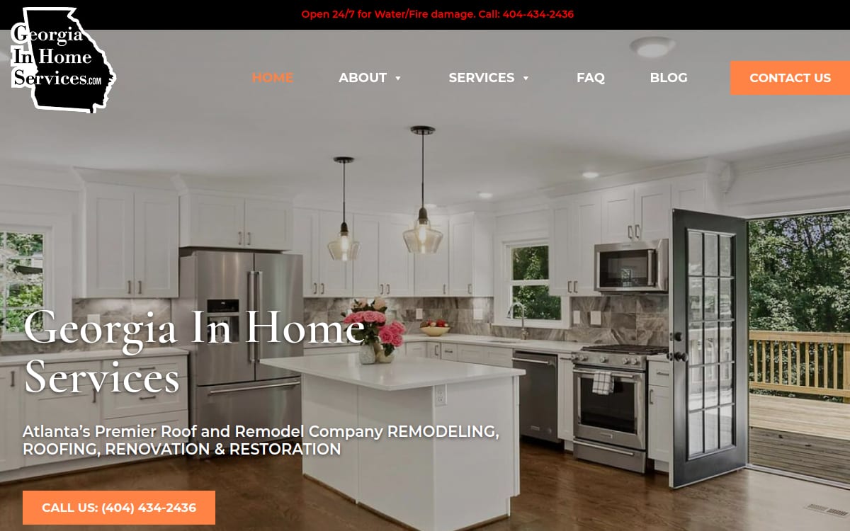 Georgia In Home Services home remodeling website homepage