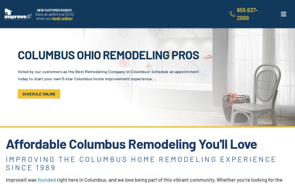 ImproveIt Home Remodeling home remodeling website homepage