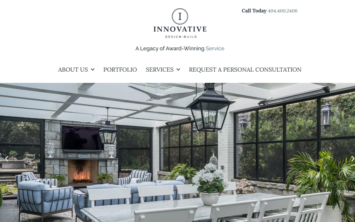 Innovative Design + Build home remodeling website homepage
