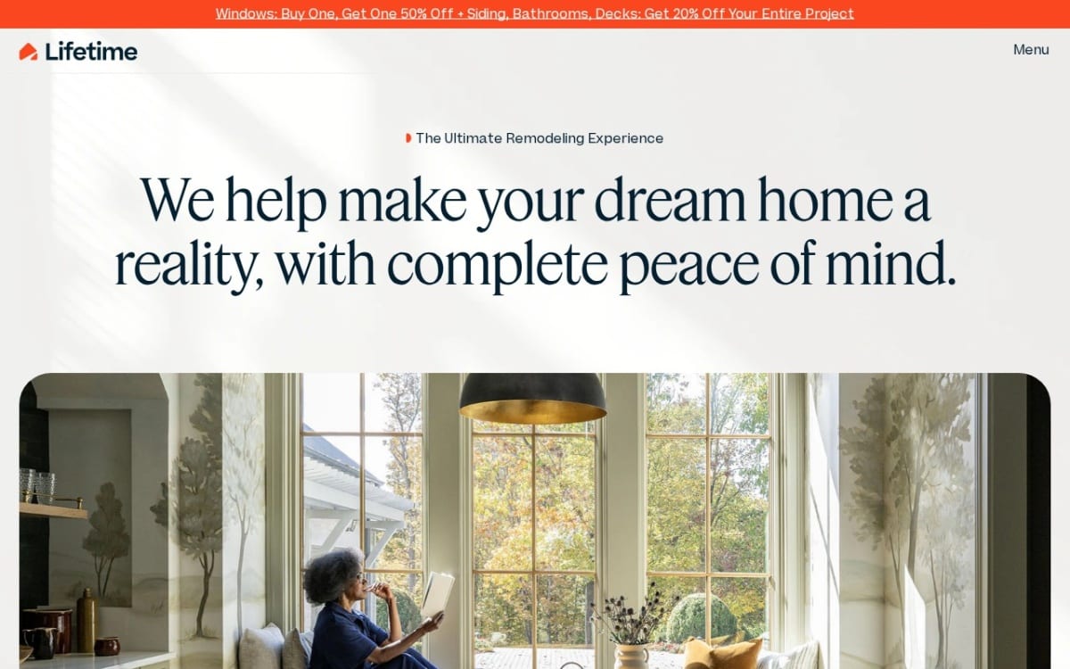 Lifetime Home Remodeling home remodeling website homepage