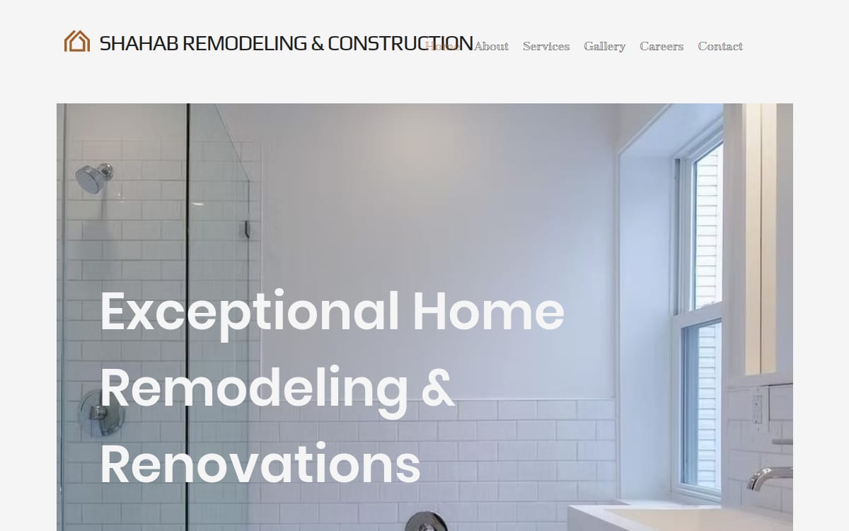 Shahab Remodeling & Construction home remodeling website homepage
