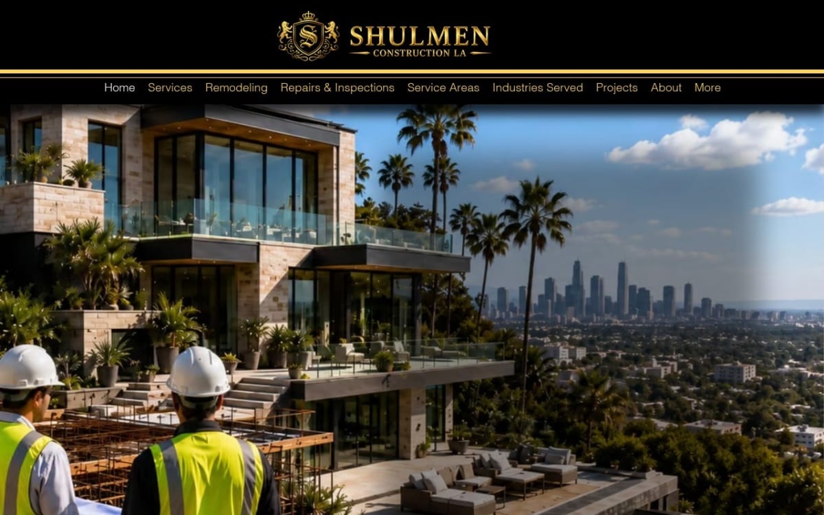 Shulmen Construction LA home remodeling website homepage