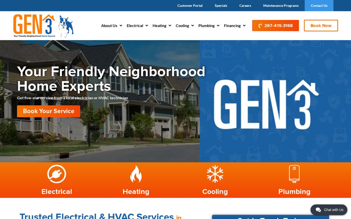 Generation 3 Electric & HVAC HVAC website homepage