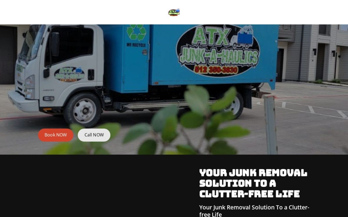 ATX Junk-a-Haulics junk removal website homepage