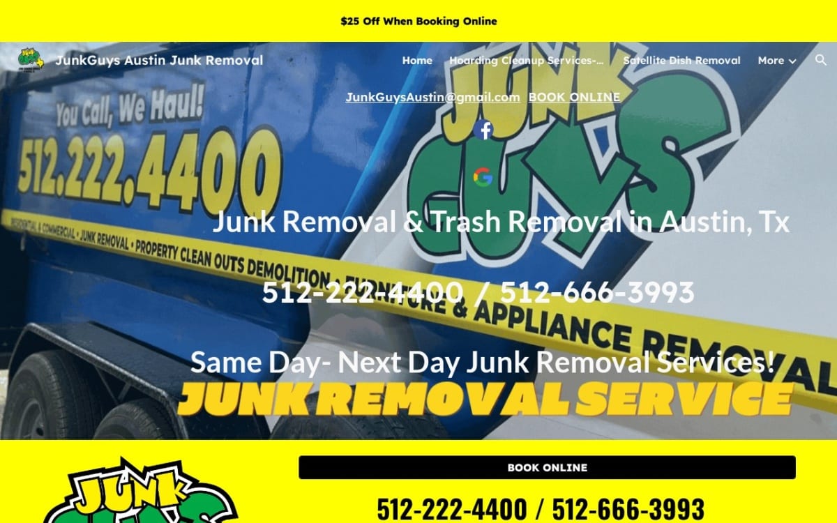JunkGuys Austin Junk Removal junk removal website homepage