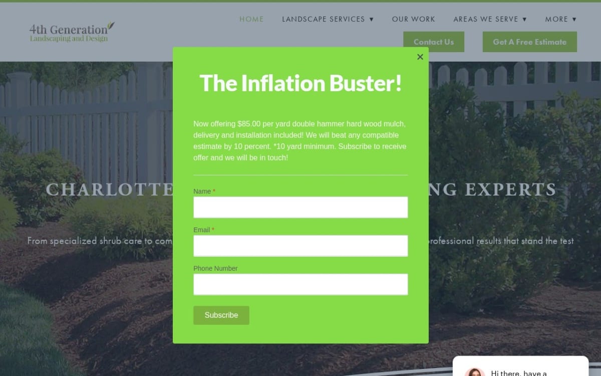 4th Generation Landscaping, Clean Up and Mulching landscaping website homepage