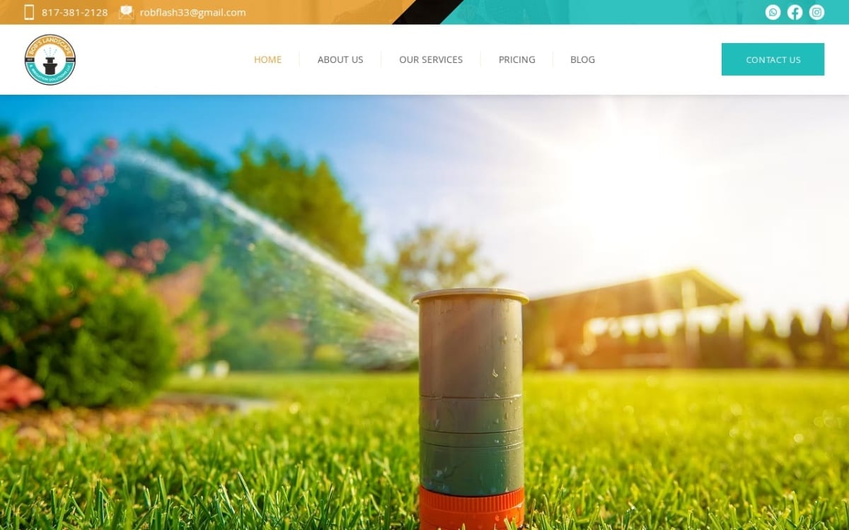 Bob's Landscape and Irrigation Solutions LLC landscaping website homepage