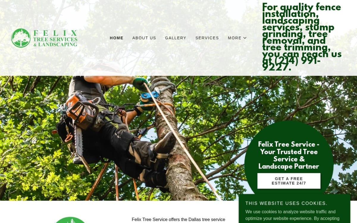 Felix's Tree Services & Landscaping LLC landscaping website homepage
