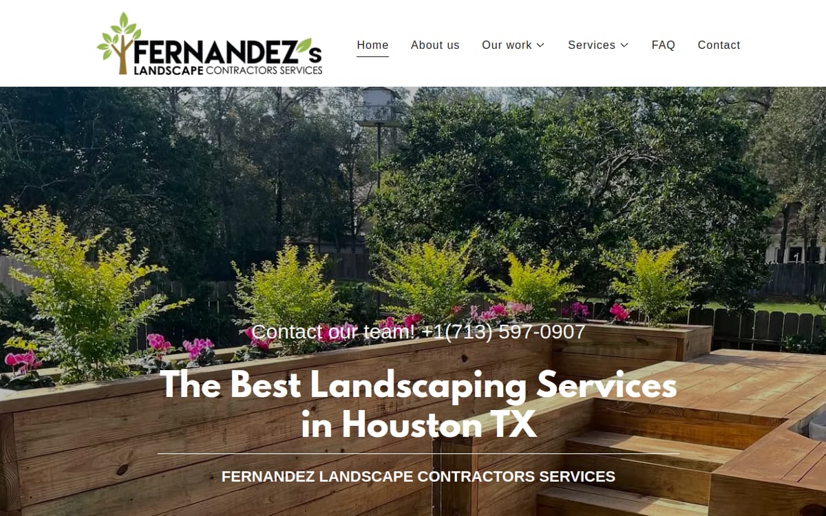 Fernandez Landscape Contractors Services landscaping website homepage