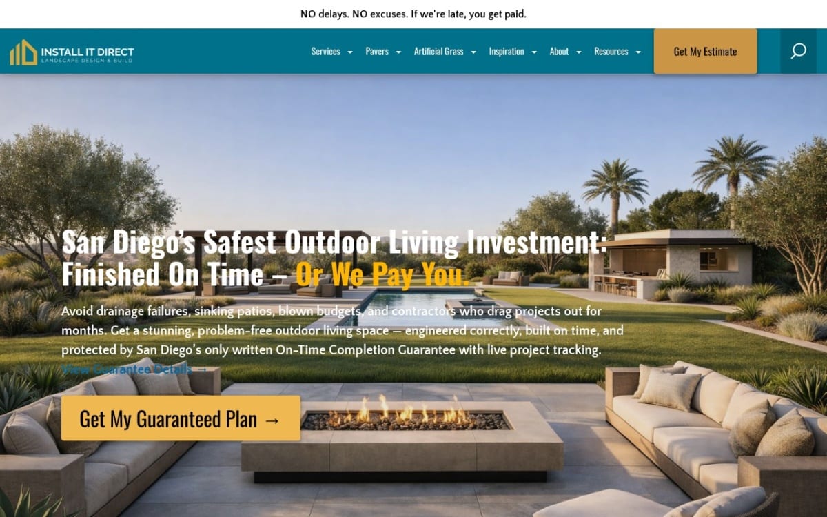 INSTALL-IT-DIRECT Landscape Design & Build San Diego landscaping website homepage